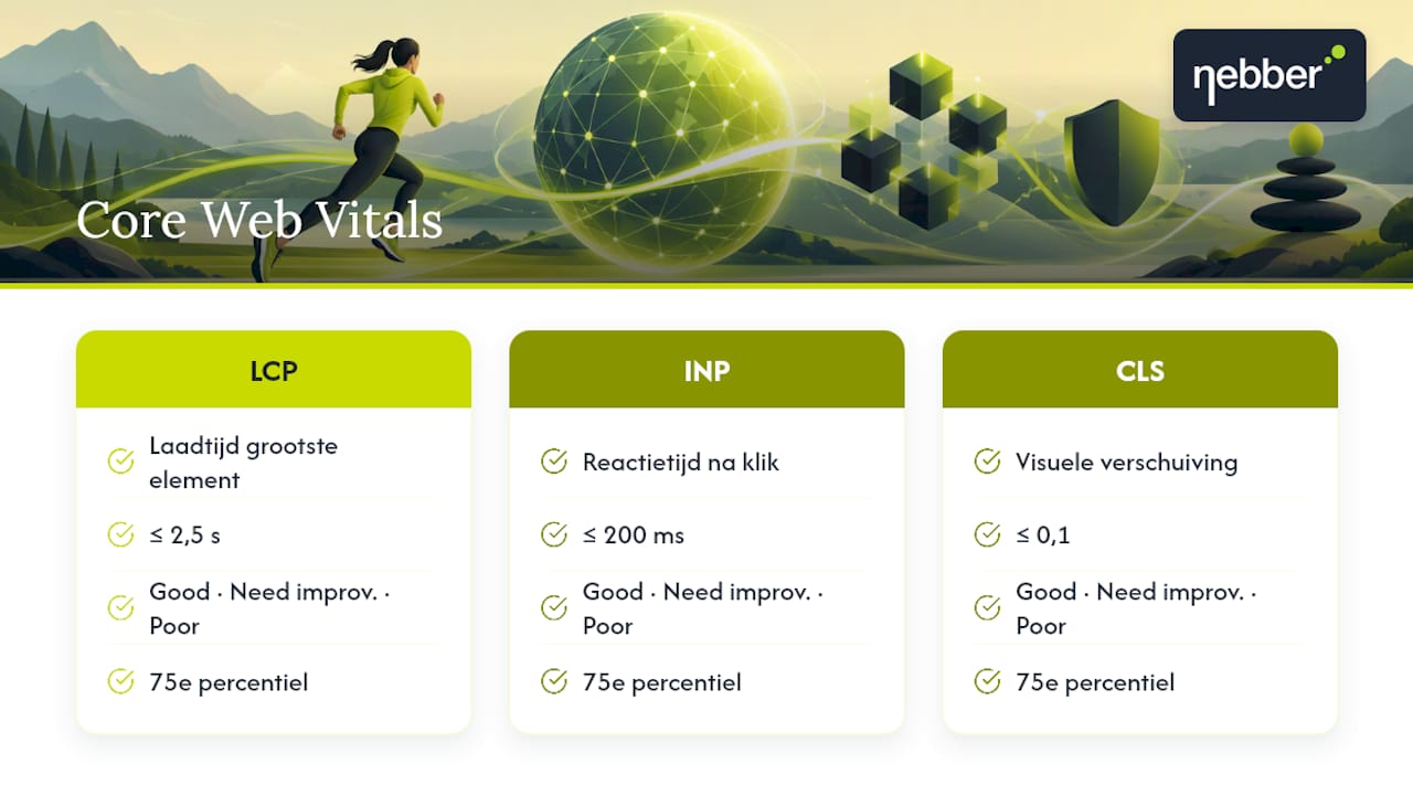 Drempelwaarden voor LCP, INP en CLS
